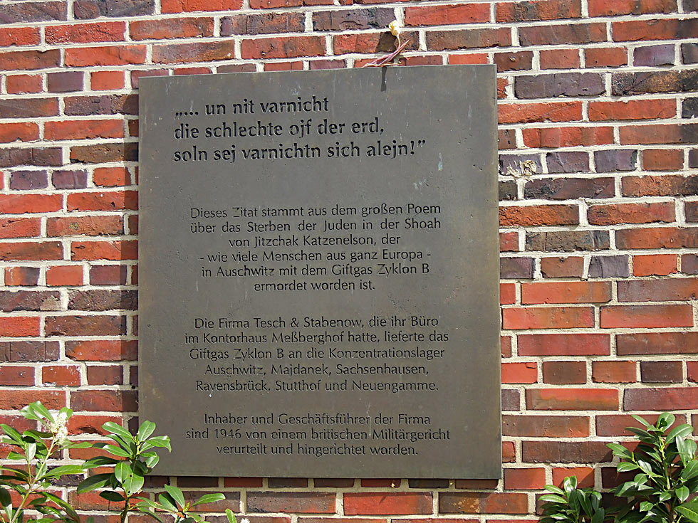 Gedenktafel am Kontorhaus Meßberghof