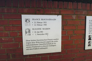Gedenktafel für die Französinnen Bloch-Serazin und Masson