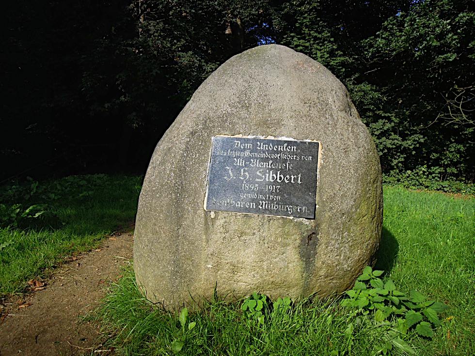 Gedenkstein zu Ehren von Johannes Heinrich Sibbert