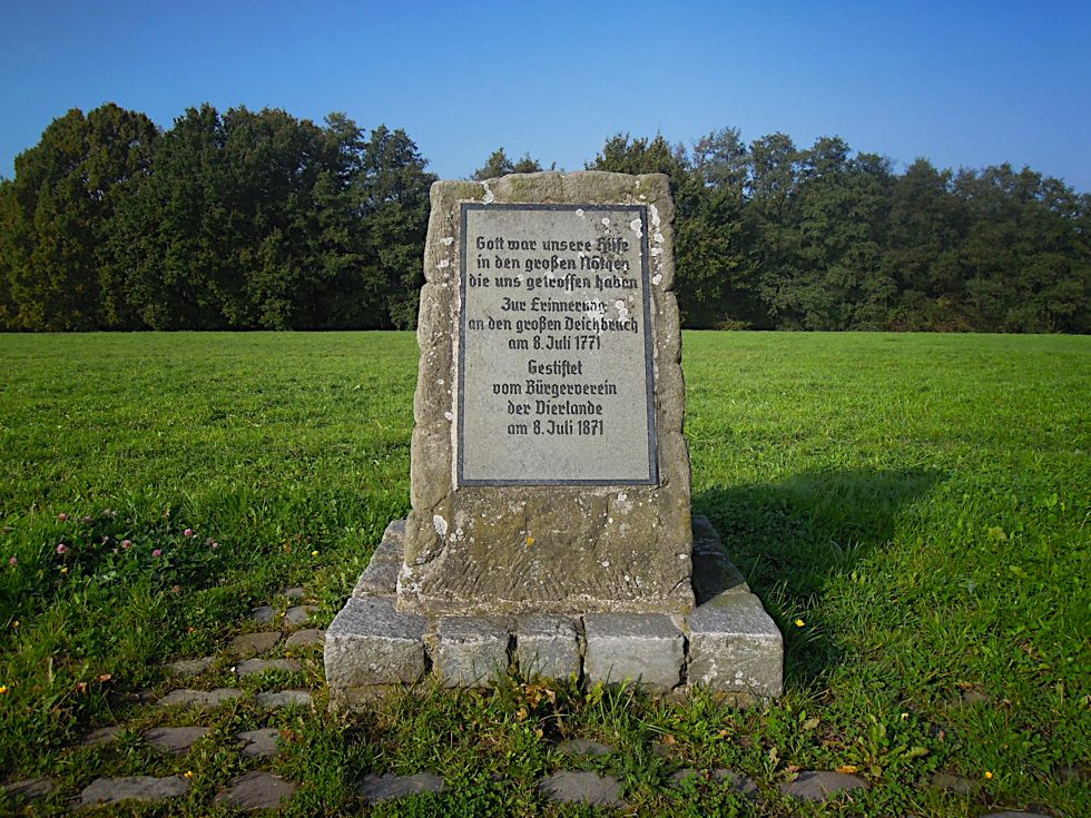Gedenkstein an die Überflutung Hamburgs im Sommer 1771